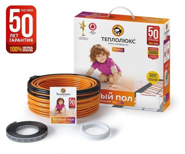 Нагревательный кабель Теплолюкс Tropix ТЛБЭ 5,0 м/100 Вт